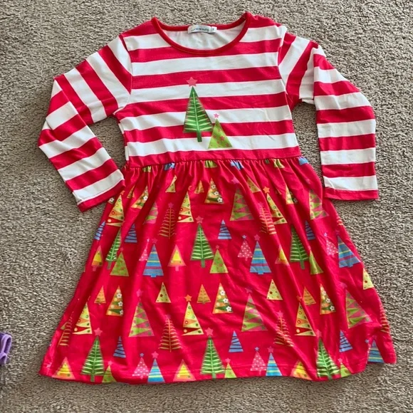 Sunshine Swing | Dresses | Kids Christmas Themed Dress Sz 8 | Poshmark